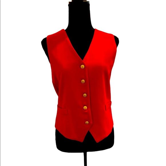 Jackets & Blazers - BOSTON TRAVELER Red Wool Lined Vest